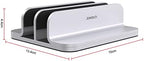 JOKItech Double Aluminum Laptop Vertical Stand Organizer, Sturdy Notebook Computer Holder Stand Compatible with New Liquid Retina XDR Apple MacBook Air/Pro/Neo, Mac mini, Apple TV & iPad Pro - Silver - Image 4