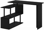 Furinno Moore L-Shape Computer Desk with 3-Tier Shelves, Americano - Image 6
