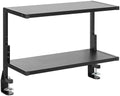 VIVO Black Clamp-on 24 inch 2-Tier Desk Shelf, STAND-SHELF24C by VIVO