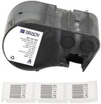 Brady Repositionable Vinyl Cloth Pre-Sized Labels for Label Printer BMP51/BMP53/M511-160 Self Adhesive Vinyl Printer Labels - Black on White (25.40 mm x 31.75 mm) - M5-103-498 by BradyCorp