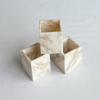 Natural Marble Stone Square Storage Container Empty Vessel Holder Cup for Candle/Pens/Sundries items (Gold) - Image 3