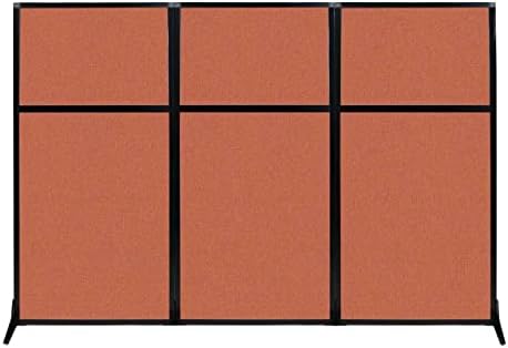 Versare Workstation Partition | Portable Wall Divider | Modern Office Cubicle | Free Standing Privacy Screen | Flexible Work Space | 99" x 70" Papaya Fabric Panels by VERSARE