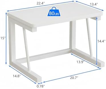 2-Tier Desktop Printer Stand, 22.5 x 14.8 x 15 in, White - Image 4