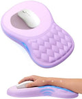 Ergonomic Mouse Pad with Sloped Memory Foam Wrist Rest, Purple&Grey by PVIPCZ