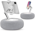 Viozon Tablet Stand Pillow, Compatible with 4.7"-13" Phone/Tablet, iPad, iPhone, Samsung, Google, Kindle, 360°Adjustable Phone Holder for Bed with Soft Plush Fabric, and Detachable Bowl, Grey by viozon