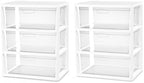 2Pack,3-Drawer Storage Tower, Wide Plastic Organizer with Removable Bins by Unknown