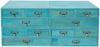 4-Piece Desktop Drawers Stackable Wood Desktop Cabinet with 3 Drawers Tabletop Storage Organization Box Drawer Cabinet for Bedrooms, Offices, Dormitories, Kitchens (Blue) by Unknown