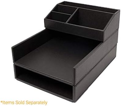 Armory by Castle - Leatherette Two Stackable Paper Trays Desk Organizer - Clutter Organizer for Home, Office, Personal, and Employee Files (Two Paper Trays - Stackable) - Image 7