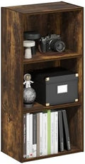 Furinno LUDER Book Shelf, 3-Tier Modern Bookshelf, Open Shelves Bookcase, 9.3" x 16" x 31.4", for Living Room, Bedroom, Home Office, Amber Pine by Furinno-FitsYourSpaceFitsYourBudget