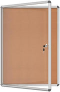 Mifuro 38"x28" Enclosed Bulletin Board, Lockable Weather-Resistant Aluminum Cork Noticeboard for School & Office, Silver Frame w/Cork by MifuroOfficeProduct