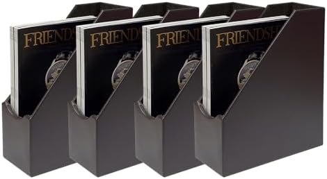 UnionBasic Leatherette Magazine File Holder Set of 4, Coffee by UnionBasic