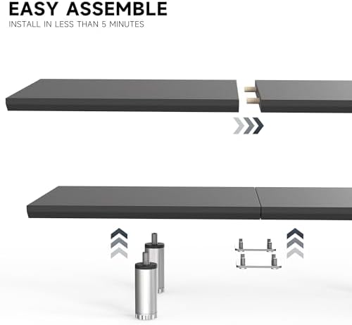 Fenge 39.4” Dual Monitor Stand with Height Adjustable Legs, Black - Image 2