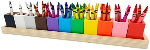 Montessori Crayon Holder for Kids - Craft Supply Organizer - Classroom Storage Caddy Case - Perfect for Colored Pencils [Crayons or Pencils NOT Included] (Standard) by OKKOSTAR