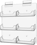 Marketing Holders 2 Pack Slatwall Business Card Holder 6 Pocket Organizer for Displaying 3.5" x 2" Contact Cards at Trade Shows and Expos Clear Acrylic Space Saving Rack by MarketingHolders