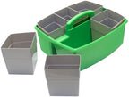 Storex Large Classroom Craft Caddy with Cups, 13 x 11 x 6.575 Inches, Green, Case of 2 (00983A02C) - Image 4