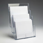 Azar Displays 252378-2PK Brochure Holder 8.5"x11", Acrylic Desk Organizer, Three Tier Document, Magazine & Sign Holder, Wall Mount Desk Accessories (2-Pack) - Image 2