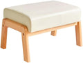 IBUYKE Small Footstool Ottoman, PU Faux Leather Footrest, White WBD013W by IBUYKE