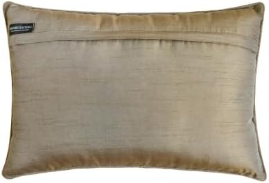 Antique Gold Luxury Lumbar Pillow Cover 12" x 20" | Contemporary Jacquard Oblong Cushion Cover Damask | Antique Gold Textured Fabric Pillowcases for Bed, Couch & Sofa, Modern Home Décor - Golden Aura - Image 3