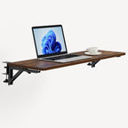 Desk Extender Tray, 30"×11,81" Clamp-On Arm Rest Shelf, 90° Foldable Computer Elbow Support for Office Home, Space-Saving Keyboard Mouse Tray (Vintage Burnt Color) by INDUSTRIALSHELVESDESIGN