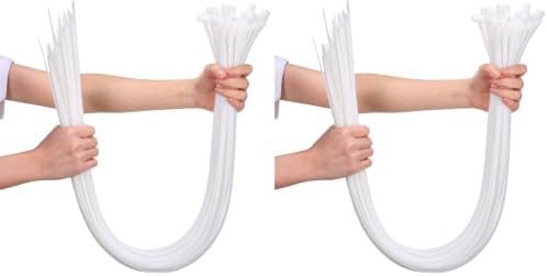 Nuanchu 100 Pcs 36 Inch White Zip Ties Heavy Duty Cable Ties (Pack of 2) by Nuanchu
