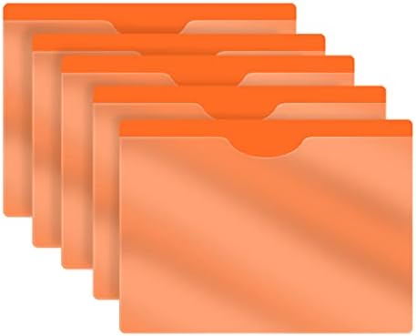 Orange Plastic Folders with Closed Sides, Doctor Stuff, Letter Size, Pack of 50 Clear Front Top Loading Job Jacket, Documents Holder for Office and Medical Files, Pack of 50 by DoctorStuff