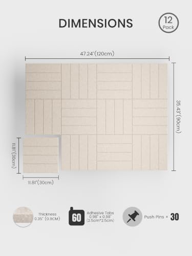 Bumusty 48" x 36" Large Cork Board Alternative, Oatmeal - Image 2