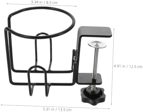 PRETYZOOM Large Desk Cup Holder Clamp Iron Material, Easy Installation Without Drilling with Anti-Spill Design 500ml Capacity Beverage Holder for Desks and Office Use - Image 2