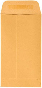 JAM PAPER #6 Coin Business Envelopes with Peel and Seal Closure - 3 3/8 x 6 - Brown Kraft Manila - Bulk 500/Carton - Image 4