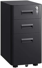 DEVAISE 3 Drawer Mobile File Cabinet, Fully Assembled Except Casters by DEVAISE