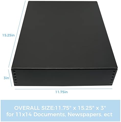 Lineco 11x14 Black Museum Archival Storage Box, Drop Front, 11.75x15x3 in. - Image 2