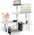 Furinno Turn-N-Tube Desk Organizers and Accessories, 3-Tier Desktop Organizer, Adjustable Desk Shelf, for Home Office, Study Room, Dorm Room, Organizers and Storage, White by Furinno-FitsYourSpaceFitsYourBudget