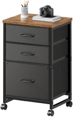 Maihail 3 Drawer Mobile File Cabinet on Wheels Fits A4 Size for Home Office by Maihail