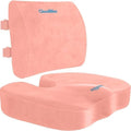CloudBliss Ergonomic Seat Cushion & Lumbar Support Pillow Set, Pink, XL by CloudBliss