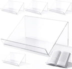 SiliFine 6 Pack Clear Acrylic Book Display Stands, 12 x 8.5 x 5.1 in by SiliFine