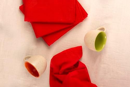 DG Collections 100% Cotton Flour Sack Towels – 12 Pack, 27x27 Inches, Red, Lint-Free, Pre-Washed, Hemmed Edges – Reusable Kitchen Towels for Cleaning, Embroidery, Printing & Crafts - Red - Image 5