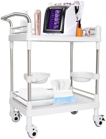 Medical Trolley Cart Mobile Utility Cart with Wheels 220 Lbs Load by Enocreay