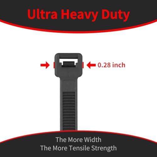 BethTie 8 Inch Black Zip Ties Heavy Duty 500 Pcs, 120 LBS Cable Ties - Image 2