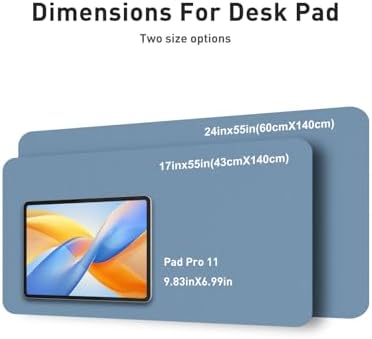 Aothia Faux Leather Desk Mat - Non-Slip PU Leather Desk Blotter, Waterproof Writing Surface, Large Desk Pad for Office & Home (Denim Blue, 55" x 24") - Image 5