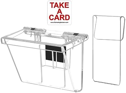 Marketing Holders 4 Pack Outdoor Vehicle Business Card Holder Holds 3.5" x 2" Cards Clear Lid with Window Hook Advertising Card Bin with Take a Card Sticker On the Go by MarketingHolders