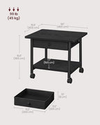 VASAGLE 2-Tier Printer Stand with Locking Wheels, Under Desk Printer Table - Image 6