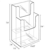 Clear-Ad - LHF-S102 - Acrylic Slant Back 2 Tier Trifold Brochure Display - Plastic Literature Holder for Flyers, Booklets, Bills, Mail, Letters, Cards, Pamphlets, Maps (Pack of 6) - Image 4