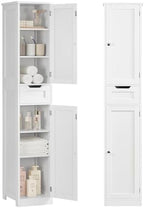 Iwell 66.9" Tall Bathroom Storage Cabinet with 2 Doors & 1 Drawer by IWELL