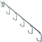 Azar Displays 700860 Five-Station Waterfall Faceout Hook, Chrome (10 Pack) by AzarDisplays