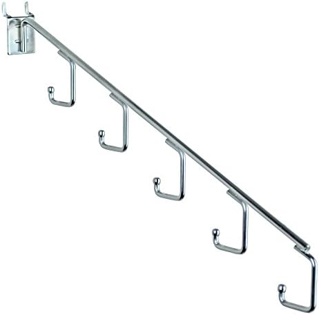 Azar Displays 700860 Five-Station Waterfall Faceout Hook, Chrome (10 Pack) by AzarDisplays