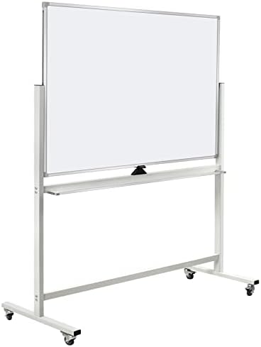 Mobile Whiteboard on Wheels, 48"x36" Double-Sided Magnetic Dry Erase Board - Flipchart Easel for Office, Classroom & Home, Rolling Stand with Easy Flip Feature by Unknown