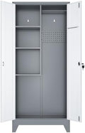 61" Metal Storage Cabinet with Lockable Doors, Cleaning Supply Cabinet with Pegboard and Hanging Rod. Garage Tool Storage Cabinets for Home, Laundry, Office, Home Kitchen Utility Cabinet by LyAosdFu