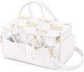 Portable Diaper Caddy, Large 17.1L Nursery Storage Basket with Handle, Baby Essentials Organizer for Changing Table, Travel Use, Light Beige by SharolMilles