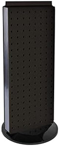 Azar Displays, 700508-BLK, Rotating Pegboard Display, Revolving Jewelry Organizer Stand, Retail Display for Accessories, Trade Show Booth Stand, Craft Shows, Counter Peg Board, Black, 8" x 20" by AzarDisplays