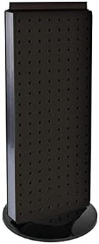 Azar Displays, 700508-BLK, Rotating Pegboard Display, Revolving Jewelry Organizer Stand, Retail Display for Accessories, Trade Show Booth Stand, Craft Shows, Counter Peg Board, Black, 8" x 20" by AzarDisplays
