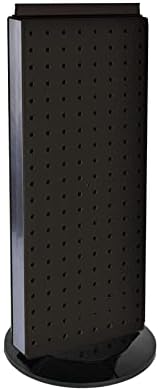 Azar Displays, 700508-BLK, Rotating Pegboard Display, Revolving Jewelry Organizer Stand, Retail Display for Accessories, Trade Show Booth Stand, Craft Shows, Counter Peg Board, Black, 8" x 20" by AzarDisplays